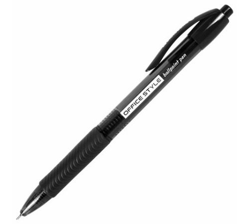 Ручка шариковая автоматическая с грипом BRAUBERG OFFICE STYLE, ЧЕРНАЯ, узел 0,7 мм, линия 0,35 мм, тонированный корпус, 144212 Ручка шариковая автоматическая с грипом BRAUBERG OFFICE STYLE, ЧЕРНАЯ, узел 0,7 мм, линия 0,35 мм, тонированный корпус, 144212