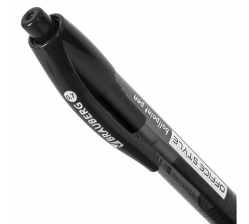 Ручка шариковая автоматическая с грипом BRAUBERG OFFICE STYLE, ЧЕРНАЯ, узел 0,7 мм, линия 0,35 мм, тонированный корпус, 144212 Ручка шариковая автоматическая с грипом BRAUBERG OFFICE STYLE, ЧЕРНАЯ, узел 0,7 мм, линия 0,35 мм, тонированный корпус, 144212