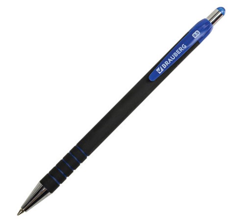 Ручка шариковая автоматическая BRAUBERG "Office Style", СИНЯЯ, корпус черный, пишущий узел 0,5 мм, линия письма 0,3 мм, 144222 Ручка шариковая автоматическая BRAUBERG "Office Style", СИНЯЯ, корпус черный, пишущий узел 0,5 мм, линия письма 0,3 мм, 144222