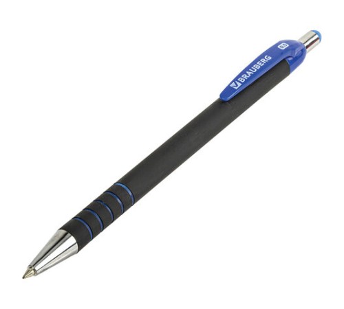 Ручка шариковая автоматическая BRAUBERG "Office Style", СИНЯЯ, корпус черный, пишущий узел 0,5 мм, линия письма 0,3 мм, 144222 Ручка шариковая автоматическая BRAUBERG "Office Style", СИНЯЯ, корпус черный, пишущий узел 0,5 мм, линия письма 0,3 мм, 144222