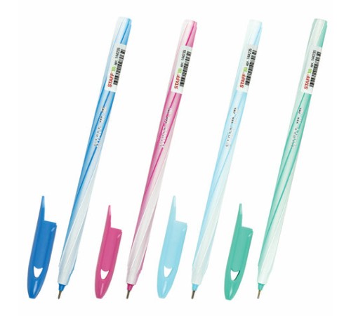 Ручка шариковая STAFF "CANDY PASTEL", синяя, игольчатый узел 0,6 мм, линия 0,3 мм, 144235 Ручка шариковая STAFF "CANDY PASTEL", синяя, игольчатый узел 0,6 мм, линия 0,3 мм, 144235