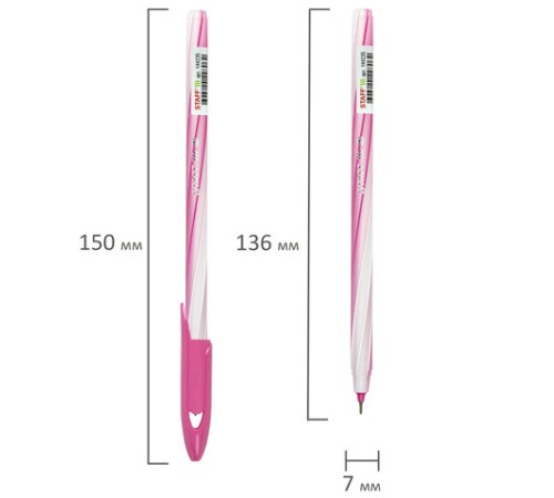Ручка шариковая STAFF "CANDY PASTEL", синяя, игольчатый узел 0,6 мм, линия 0,3 мм, 144235 Ручка шариковая STAFF "CANDY PASTEL", синяя, игольчатый узел 0,6 мм, линия 0,3 мм, 144235