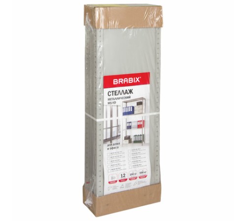 Стеллаж металлический BRABIX "MS KD-180/40-4", 1800х1000х400 мм, 4 полки, сборная стойка, 291115, S240BR144402 Стеллаж металлический BRABIX "MS KD-180/40-4", 1800х1000х400 мм, 4 полки, сборная стойка, 291115, S240BR144402