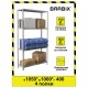 Стеллаж металлический BRABIX "MS KD-180/40-4", 1800х1000х400 мм, 4 полки, сборная стойка, 291115, S240BR144402