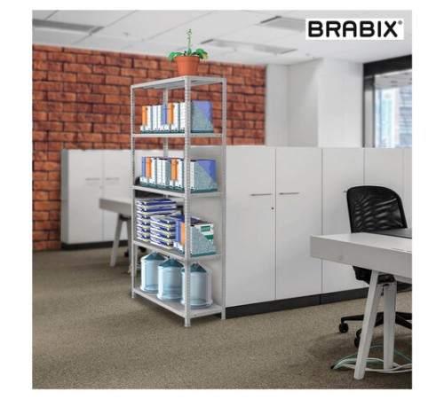Стеллаж металлический BRABIX "MS KD-180/40-4", 1800х1000х400 мм, 4 полки, сборная стойка, 291115, S240BR144402 Стеллаж металлический BRABIX "MS KD-180/40-4", 1800х1000х400 мм, 4 полки, сборная стойка, 291115, S240BR144402