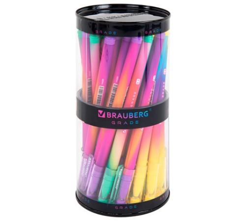 Ручка гелевая BRAUBERG GRADE NEON, ЧЕРНАЯ, игольчатый узел 0,5 мм, линия письма 0,3 мм, 144285 Ручка гелевая BRAUBERG GRADE NEON, ЧЕРНАЯ, игольчатый узел 0,5 мм, линия письма 0,3 мм, 144285