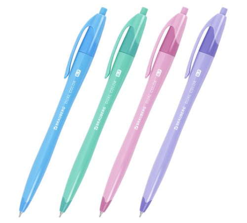Ручка шариковая автоматическая масляная BRAUBERG "DUAL COLOR", СИНЯЯ, игольчатый наконечник 0,7 мм, линия письма 0,35 мм, 144327 Ручка шариковая автоматическая масляная BRAUBERG "DUAL COLOR", СИНЯЯ, игольчатый наконечник 0,7 мм, линия письма 0,35 мм, 144327