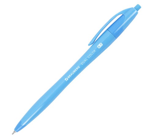 Ручка шариковая автоматическая масляная BRAUBERG "DUAL COLOR", СИНЯЯ, игольчатый наконечник 0,7 мм, линия письма 0,35 мм, 144327 Ручка шариковая автоматическая масляная BRAUBERG "DUAL COLOR", СИНЯЯ, игольчатый наконечник 0,7 мм, линия письма 0,35 мм, 144327