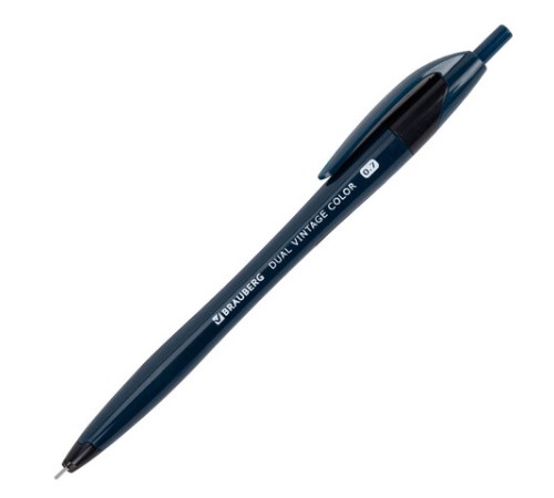 Ручка шариковая масляная автоматическая BRAUBERG "DUAL VINTAGE COLOR", СИНЯЯ, пишущий узел 0,7 мм, линия письма 0,35 мм, 144328 Ручка шариковая масляная автоматическая BRAUBERG "DUAL VINTAGE COLOR", СИНЯЯ, пишущий узел 0,7 мм, линия письма 0,35 мм, 144328