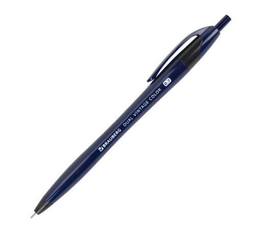 Ручка шариковая масляная автоматическая BRAUBERG "DUAL VINTAGE COLOR", СИНЯЯ, пишущий узел 0,7 мм, линия письма 0,35 мм, 144328 Ручка шариковая масляная автоматическая BRAUBERG "DUAL VINTAGE COLOR", СИНЯЯ, пишущий узел 0,7 мм, линия письма 0,35 мм, 144328