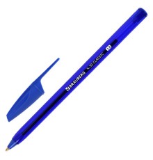 Ручка шариковая BRAUBERG X-30 CLASSIC, СИНЯЯ, мягкое письмо, пишущий узел 1 мм, линия письма 0,5 мм, 144331