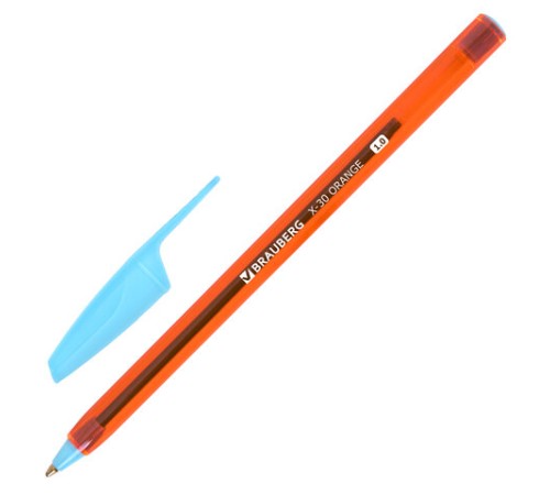 Ручка шариковая BRAUBERG X-30 ORANGE, СИНЯЯ, мягкое письмо, пишущий узел 1 мм, линия письма 0,5 мм, 144333 Ручка шариковая BRAUBERG X-30 ORANGE, СИНЯЯ, мягкое письмо, пишущий узел 1 мм, линия письма 0,5 мм, 144333