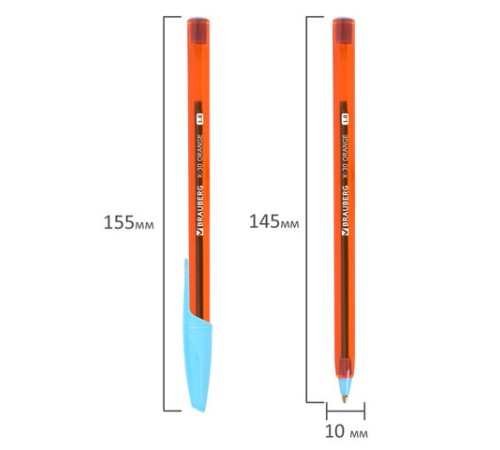 Ручка шариковая BRAUBERG X-30 ORANGE, СИНЯЯ, мягкое письмо, пишущий узел 1 мм, линия письма 0,5 мм, 144333 Ручка шариковая BRAUBERG X-30 ORANGE, СИНЯЯ, мягкое письмо, пишущий узел 1 мм, линия письма 0,5 мм, 144333