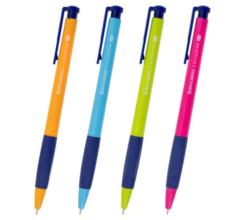 Ручка шариковая автоматическая BRAUBERG A-30 COLOR MIX "WRITING 3.0", СИНЯЯ, пишущий узел 0,5 мм, линия письма 0,25 мм, 144341 Ручка шариковая автоматическая BRAUBERG A-30 COLOR MIX "WRITING 3.0", СИНЯЯ, пишущий узел 0,5 мм, линия письма 0,25 мм, 144341
