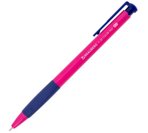 Ручка шариковая автоматическая BRAUBERG A-30 COLOR MIX "WRITING 3.0", СИНЯЯ, пишущий узел 0,5 мм, линия письма 0,25 мм, 144341 Ручка шариковая автоматическая BRAUBERG A-30 COLOR MIX "WRITING 3.0", СИНЯЯ, пишущий узел 0,5 мм, линия письма 0,25 мм, 144341