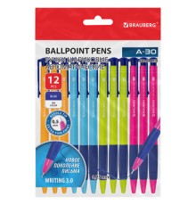 Ручки шариковые автоматические BRAUBERG A-30 COLOR MIX 