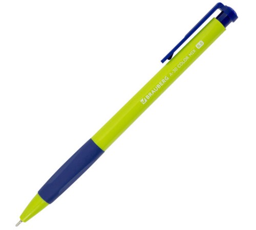 Ручки шариковые автоматические BRAUBERG A-30 COLOR MIX "WRITING 3.0", КОМПЛЕКТ 12 ШТ., СИНИЕ, узел 0,5 мм, линия 0,25 мм, 144342 Ручки шариковые автоматические BRAUBERG A-30 COLOR MIX "WRITING 3.0", КОМПЛЕКТ 12 ШТ., СИНИЕ, узел 0,5 мм, линия 0,25 мм, 144342