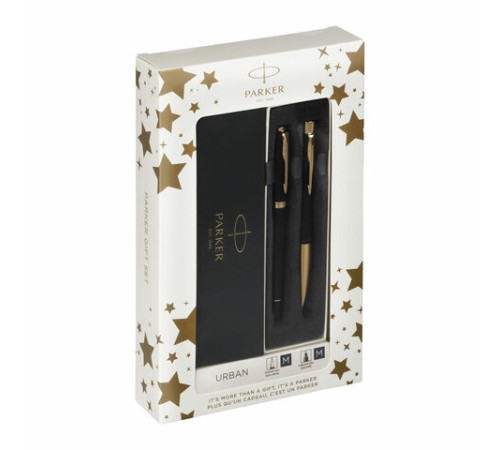 Набор PARKER "Urban Black GT": шариковая ручка синяя и перьевая ручка синяя, 2093381 Набор PARKER "Urban Black GT": шариковая ручка синяя и перьевая ручка синяя, 2093381