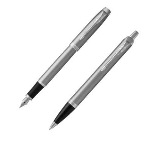 Набор PARKER "IM Stainless Steel CT": шариковая ручка синяя и перьевая ручка синяя, 2183058 Набор PARKER "IM Stainless Steel CT": шариковая ручка синяя и перьевая ручка синяя, 2183058