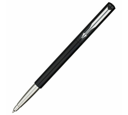 Ручка-роллер PARKER "Vector Black", корпус черный лак, детали из нержавеющей стали, синяя, S0319630
