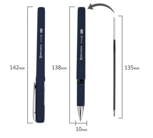 Ручка шариковая с грипом BRAUBERG 