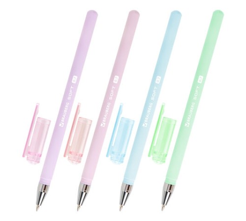 Ручки шариковые BRAUBERG "SOFT PASTEL", НАБОР 4 ШТУКИ, СИНИЕ, SOFT TOUCH покрытие, узел 0,7 мм, линия письма 0,35 мм, 144400 Ручки шариковые BRAUBERG "SOFT PASTEL", НАБОР 4 ШТУКИ, СИНИЕ, SOFT TOUCH покрытие, узел 0,7 мм, линия письма 0,35 мм, 144400