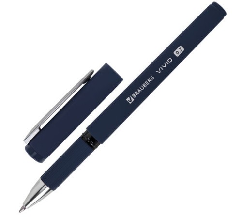 Ручки шариковые с грипом BRAUBERG "VIVID", НАБОР 3 ШТУКИ, СИНИЕ, SOFT TOUCH покрытие, узел 0,7 мм, линия письма 0,35 мм, 144401 Ручки шариковые с грипом BRAUBERG "VIVID", НАБОР 3 ШТУКИ, СИНИЕ, SOFT TOUCH покрытие, узел 0,7 мм, линия письма 0,35 мм, 144401