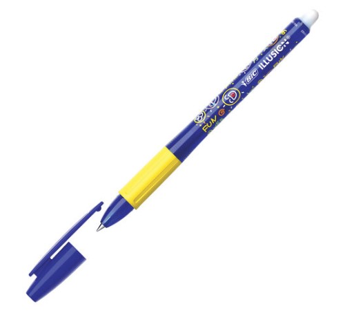 Ручка стираемая гелевая с грипом BIC "Gelocity Illusion", СИНЯЯ, корпус синий, линия 0,3 мм, 516518 Ручка стираемая гелевая с грипом BIC "Gelocity Illusion", СИНЯЯ, корпус синий, линия 0,3 мм, 516518