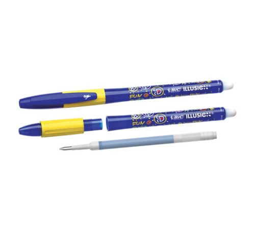 Ручка стираемая гелевая с грипом BIC "Gelocity Illusion", СИНЯЯ, корпус синий, линия 0,3 мм, 516518 Ручка стираемая гелевая с грипом BIC "Gelocity Illusion", СИНЯЯ, корпус синий, линия 0,3 мм, 516518