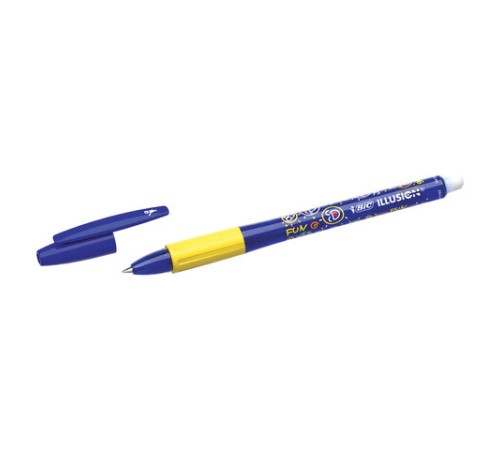 Ручка стираемая гелевая с грипом BIC "Gelocity Illusion", СИНЯЯ, корпус синий, линия 0,3 мм, 516518 Ручка стираемая гелевая с грипом BIC "Gelocity Illusion", СИНЯЯ, корпус синий, линия 0,3 мм, 516518