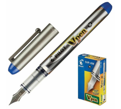Ручка перьевая PILOT V-Pen, СИНЯЯ, корпус серый, линия письма 0,58 мм, SVP-4M L Ручка перьевая PILOT V-Pen, СИНЯЯ, корпус серый, линия письма 0,58 мм, SVP-4M L