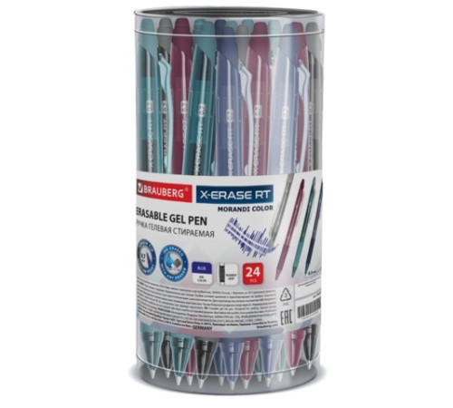 Ручка гелевая стираемая автоматическая BRAUBERG "X-ERASE RT MORANDI COLOR", СИНЯЯ, пишущий узел 0,7 мм, линия письма 0,5 мм, 144425 Ручка гелевая стираемая автоматическая BRAUBERG "X-ERASE RT MORANDI COLOR", СИНЯЯ, пишущий узел 0,7 мм, линия письма 0,5 мм, 144425
