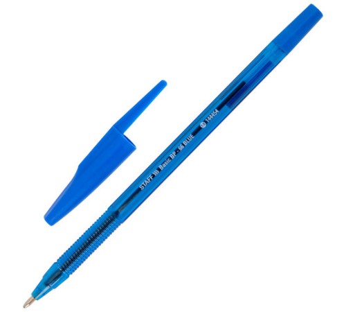Ручка шариковая STAFF "Basic BP-66 BLUE", СИНЯЯ, корпус синий, узел 1 мм, линия письма 0,5 мм, 144454 Ручка шариковая STAFF "Basic BP-66 BLUE", СИНЯЯ, корпус синий, узел 1 мм, линия письма 0,5 мм, 144454