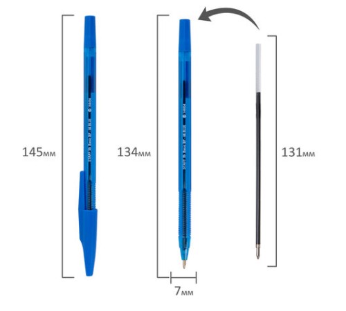Ручка шариковая STAFF "Basic BP-66 BLUE", СИНЯЯ, корпус синий, узел 1 мм, линия письма 0,5 мм, 144454 Ручка шариковая STAFF "Basic BP-66 BLUE", СИНЯЯ, корпус синий, узел 1 мм, линия письма 0,5 мм, 144454