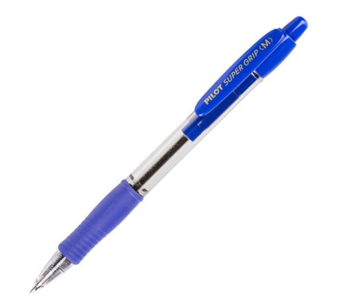 Ручка шариковая автоматическая с грипом PILOT Super Grip, СИНЯЯ, 1 мм, линия 0,27 мм, BPGP-10R-M L