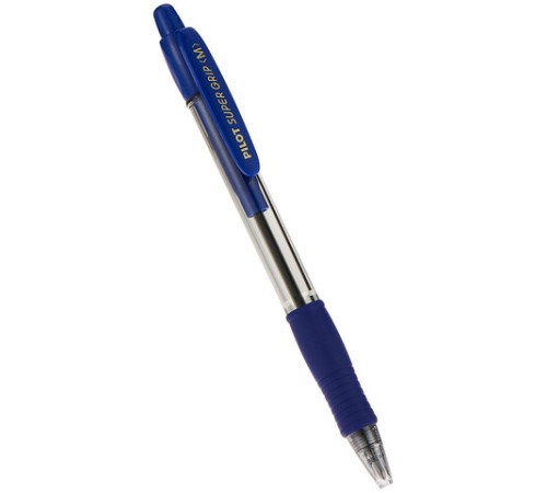 Ручка шариковая автоматическая с грипом PILOT Super Grip, СИНЯЯ, 1 мм, линия 0,27 мм, BPGP-10R-M L