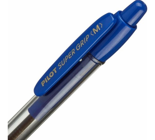 Ручка шариковая автоматическая с грипом PILOT Super Grip, СИНЯЯ, 1 мм, линия 0,27 мм, BPGP-10R-M L