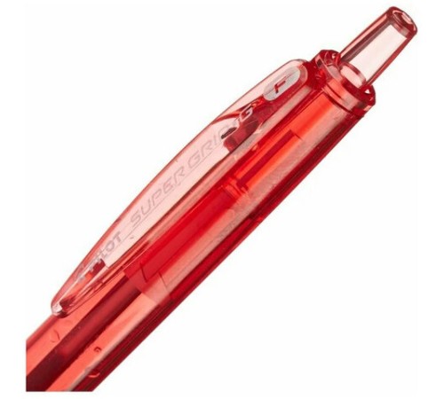 Ручка шариковая автоматическая с грипом PILOT Super Grip G, КРАСНАЯ, линия 0,21 мм, BPGG-8R-F R