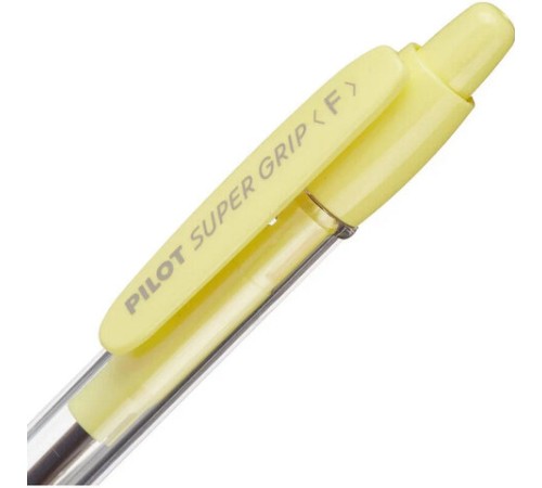 Ручка шариковая автоматическая с грипом PILOT Super Grip, СИНЯЯ, желтые детали, линия 0,21 мм, BPGP-10R-F, BPGP-10R-F Y