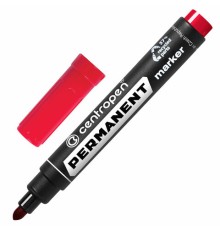 Маркер перманентный CENTROPEN 8566, КРАСНЫЙ, круглый наконечник, 2,5 мм, 5 8566 0104