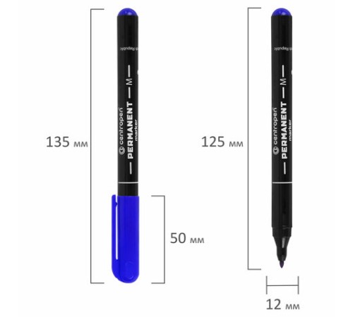 Маркер перманентный CENTROPEN 2846, СИНИЙ, тонкий наконечник, 1 мм, 6 2846 9406 Маркер перманентный CENTROPEN 2846, СИНИЙ, тонкий наконечник, 1 мм, 6 2846 9406
