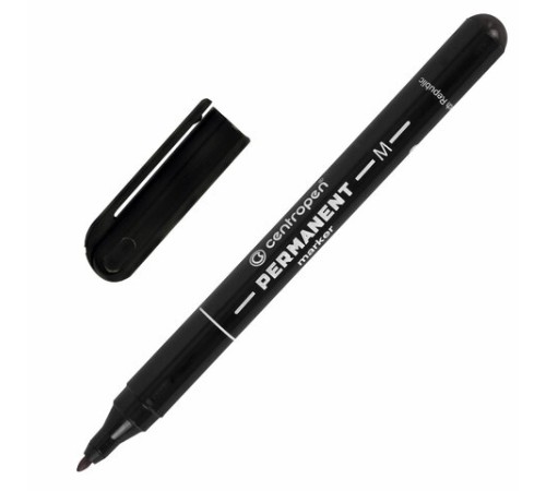 Маркер перманентный CENTROPEN 2846, ЧЕРНЫЙ, тонкий наконечник, 1 мм, 6 2846 9412