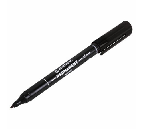 Маркер перманентный CENTROPEN 2846, ЧЕРНЫЙ, тонкий наконечник, 1 мм, 6 2846 9412