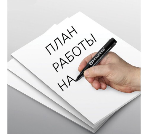 Маркер перманентный BRAUBERG "Classic", ЧЕРНЫЙ, круглый наконечник, 3 мм, с клипом, 150300 Маркер перманентный BRAUBERG "Classic", ЧЕРНЫЙ, круглый наконечник, 3 мм, с клипом, 150300