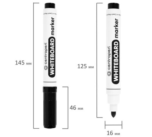 Маркер стираемый для белой доски ЧЕРНЫЙ, CENTROPEN "Dry-Wipe", 2,5 мм, 8559, 5 8559 0112 Маркер стираемый для белой доски ЧЕРНЫЙ, CENTROPEN "Dry-Wipe", 2,5 мм, 8559, 5 8559 0112