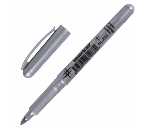Маркер для декорирования СЕРЕБРЯНЫЙ CENTROPEN, круглый наконечник, 1,5-3 мм, 2690, 6 2690 0194 Маркер для декорирования СЕРЕБРЯНЫЙ CENTROPEN, круглый наконечник, 1,5-3 мм, 2690, 6 2690 0194