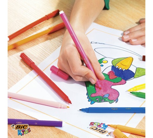 Фломастеры BIC "Kids Visa", 12 ЦВЕТОВ, суперсмываемые, вентилируемый колпачок, европодвес, 889695, 888695 Фломастеры BIC "Kids Visa", 12 ЦВЕТОВ, суперсмываемые, вентилируемый колпачок, европодвес, 889695, 888695