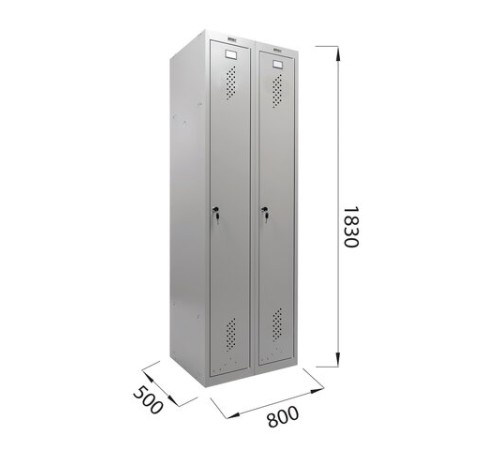 Шкаф металлический для одежды BRABIX "LK 21-80", УСИЛЕННЫЙ, 2 секции, 1830х800х500 мм, 37 кг, 291129, S230BR406102 Шкаф металлический для одежды BRABIX "LK 21-80", УСИЛЕННЫЙ, 2 секции, 1830х800х500 мм, 37 кг, 291129, S230BR406102