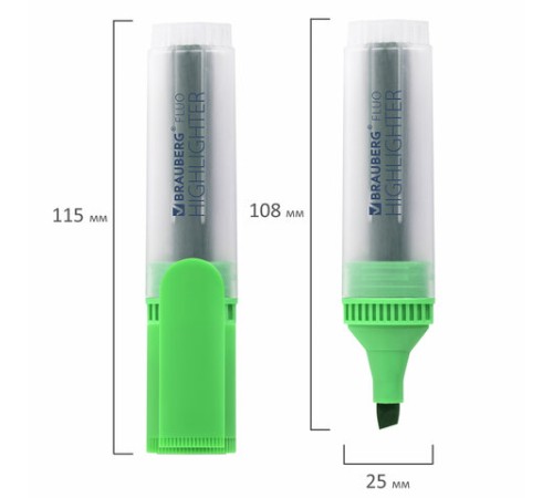 Набор текстовыделителей BRAUBERG 4 шт., АССОРТИ, "FLUO", линия 1-5 мм, 150403 Набор текстовыделителей BRAUBERG 4 шт., АССОРТИ, "FLUO", линия 1-5 мм, 150403