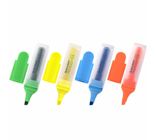 Набор текстовыделителей BRAUBERG 4 шт., АССОРТИ, "FLUO", линия 1-5 мм, 150403 Набор текстовыделителей BRAUBERG 4 шт., АССОРТИ, "FLUO", линия 1-5 мм, 150403